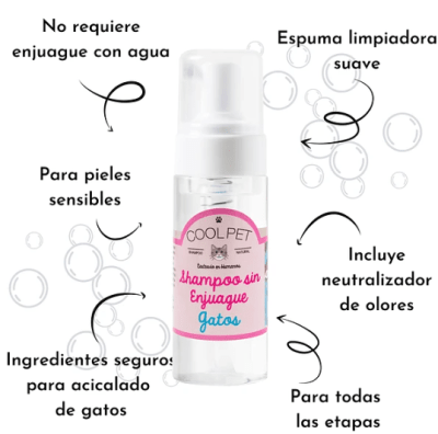 coolpet shampoo seco gato