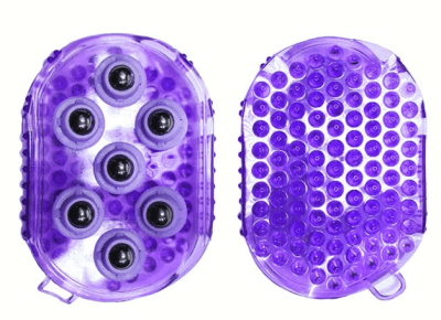 guantes masajeador con bolitas colores