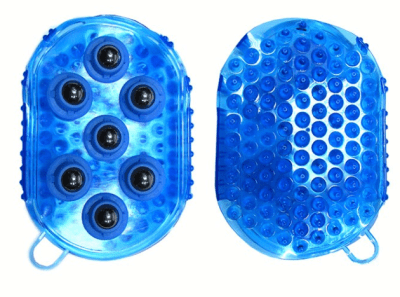 guantes masajeador con bolitas colores