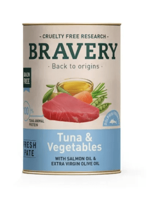 bravery lata perro adulto atun y vegetales