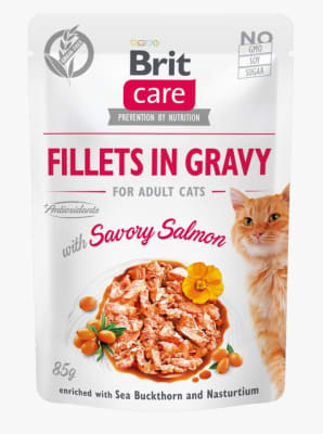 brit care pouch fillets in gravy salmon