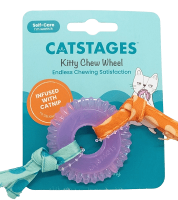 catstages kitty chew wheel red
