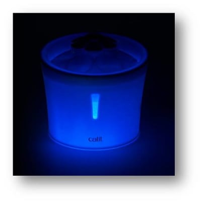 cat it fuente de agua flor led