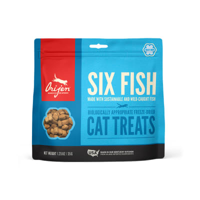 orijen treats six fish gato