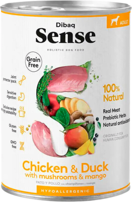 sense perro lata pollo/pato