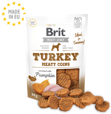 brit jerky snack perro turkey meaty coins