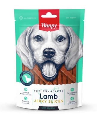 wanpy perro jerky slices cordero