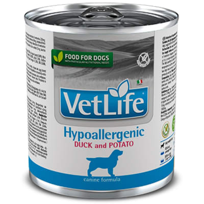 vet life hipoalergenico pato perro lata