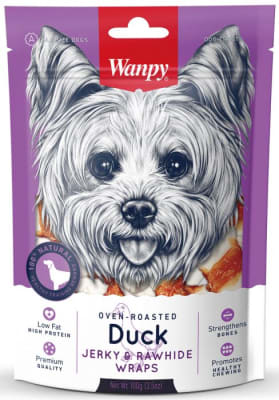 wanpy perro jerky strips pato