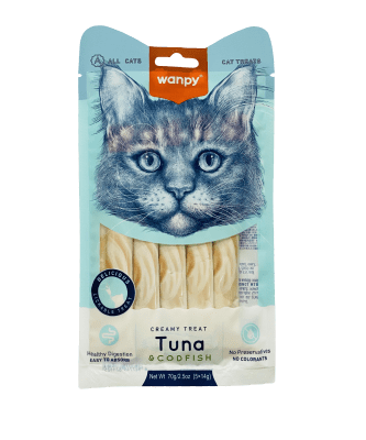 wanpy gato creamy atun y bacalao