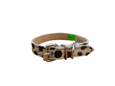 collar cuero animal print