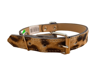 collar cuero animal print