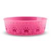 plato medallion paw print rosado2