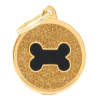 placa my family gold big glitter circle black bone1