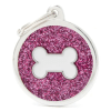 placa my family pink big glitter circle white bone1