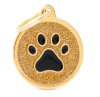 placa my family gold big glitter circle black paw1
