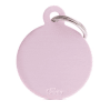 placa my family round alu pink1