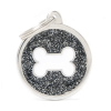 placa my family black big glitter circle white bone1