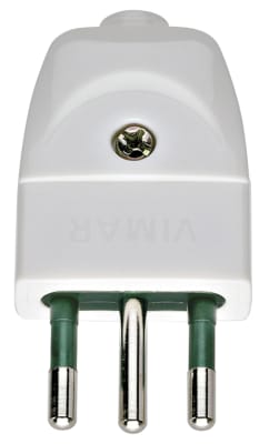 ENCHUFE MACHO VOLANTE 2P+T 10A 250V BLANCO VIMAR