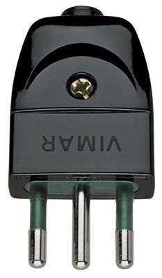ENCHUFE MACHO VOLANTE 2P+T 10A 250V NEGRO VIMAR