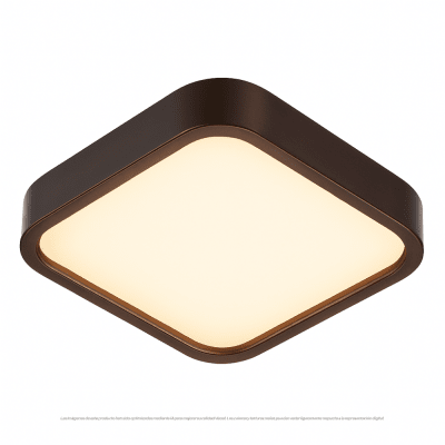 LED CUADRADO SOBREPUESTO C/CONTROL MADERA OSCURA 48W