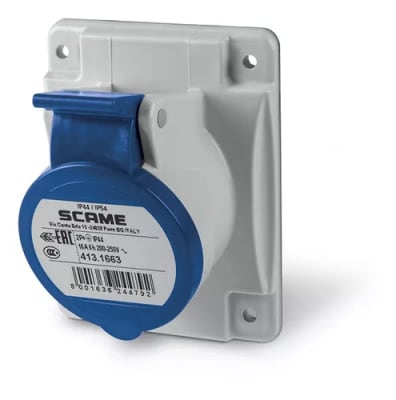 ENCHUFE IND. HEMBRA SCAME EMB 2P+T 16A IP67