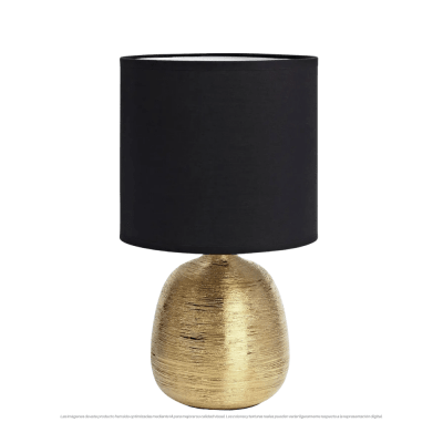 LAMP. MESA OSCAR DORADO/NEGRO 1L E27 60W S/A
