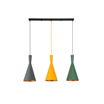 LAMPARA COLGANTE 3 COLORES 3XE27 + SOPORTE