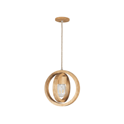LAMPARA COLGANTE MADERA CIRCULAR 1XE27