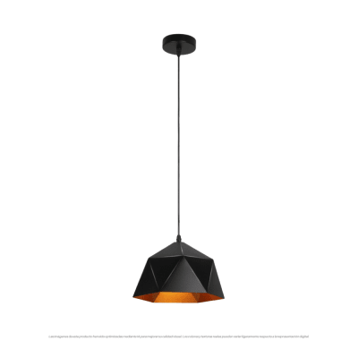 LAMPARA COLGAR ANGULAR NEGRA 1XE271