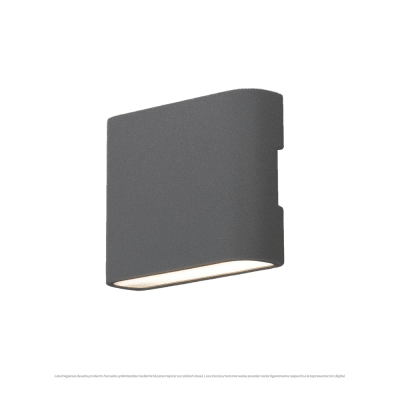 APLIQUE LED PLANO GRIS 2X5W IP54 L/C