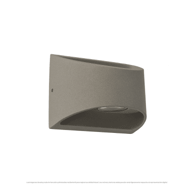 APLIQUE LED SHORT GRIS 2X5W IP54 L/C
