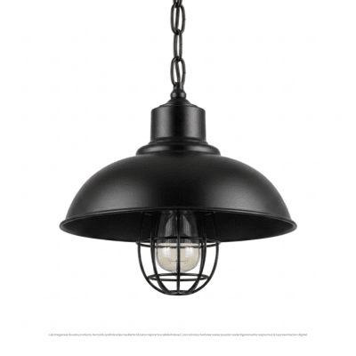 LAMPARA COLGANTE NEGRA MARINA 1XE27