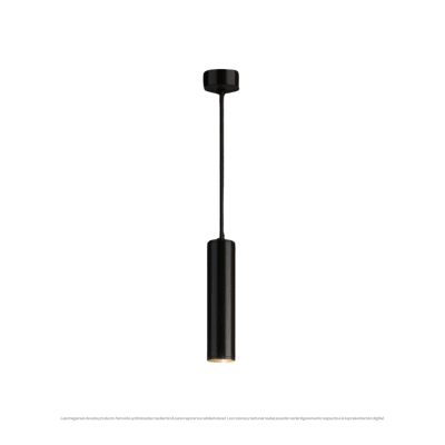 LAMPARA COLGANTE NEGRA FLUTE 1XGU101