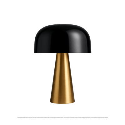 LAMP. MESA BLANCA BRONCE/NEGRO 1L E14 25W S/A