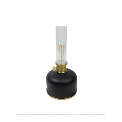 LAMP. MESA ARGAND DIM RECARGABLE 200LM NEGRO