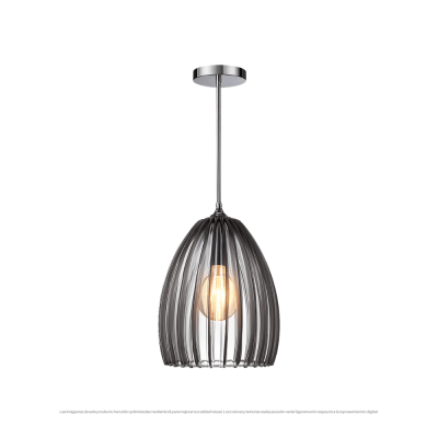 LAMPARA COLGANTE E27 PANTALLA ACRILICA GRIS