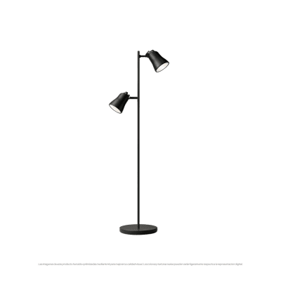 LAMP. PIE 2L GU10 AURUS NEGRO MATE  S/A