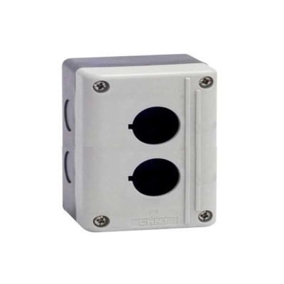 CAJA BOTONERA BLANCO/GRIS CHINT 2 PERFORACIONES