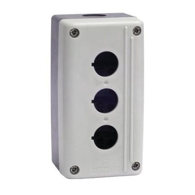 CAJA BOTONERA BLANCO/GRIS CHINT 3 PERFORACIONES1