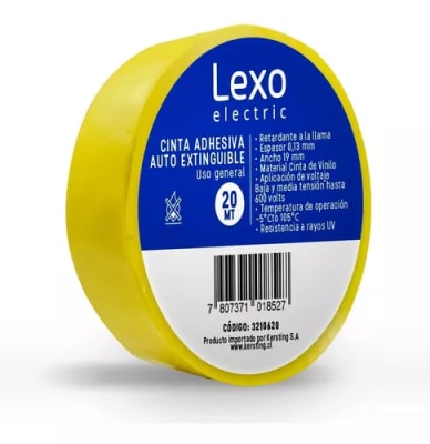CINTA AISLANTE LEXO AMARILLA 20M