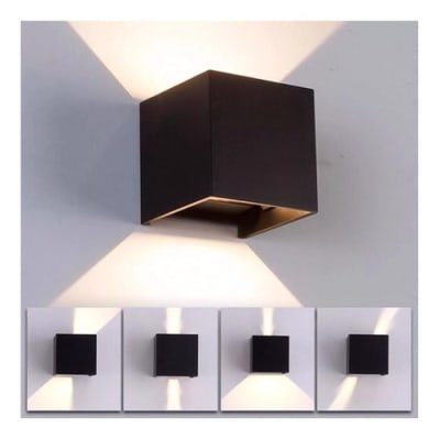 APLIQUE CUBE BIDIRECCIONAL 10W IP65 L/C NEGRO