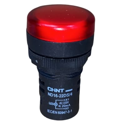 LUZ PILOTO IP65 22MM 220VAC ROJO C/LED CHINT1