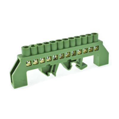 REGLETA AISLADA VERDE 12 POLOS