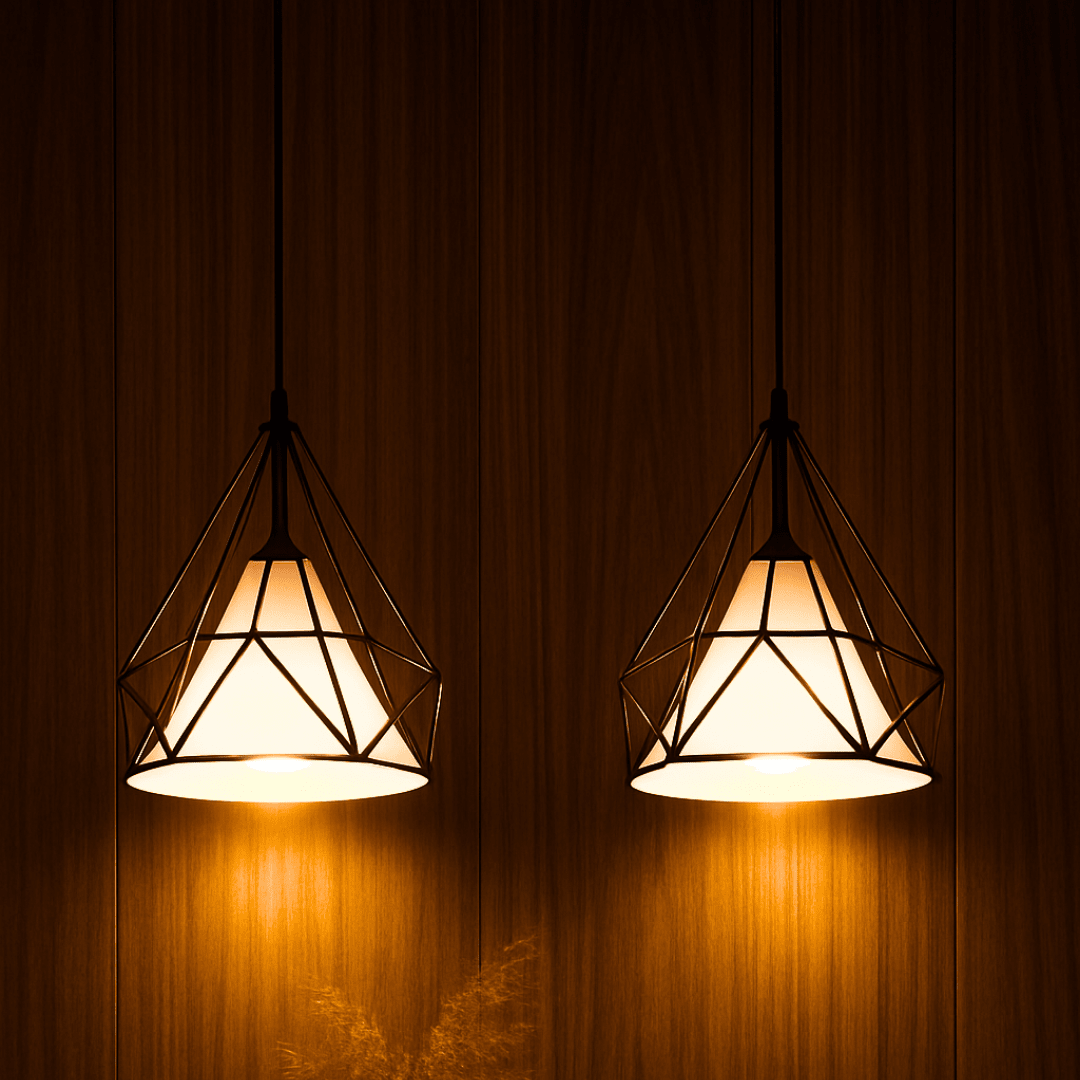 LAMPARA COLGANTE STAVROS NEGRO 2XE272