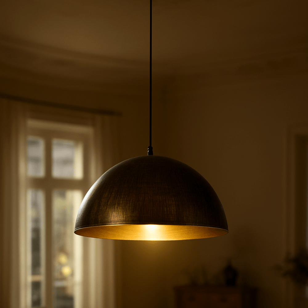 LAMPARA COLGANTE CAMPANA BRONCE E272