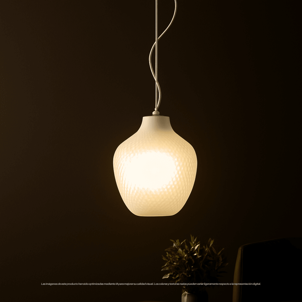 LAMPARA COLGANTE CALHAN BLANCO E272