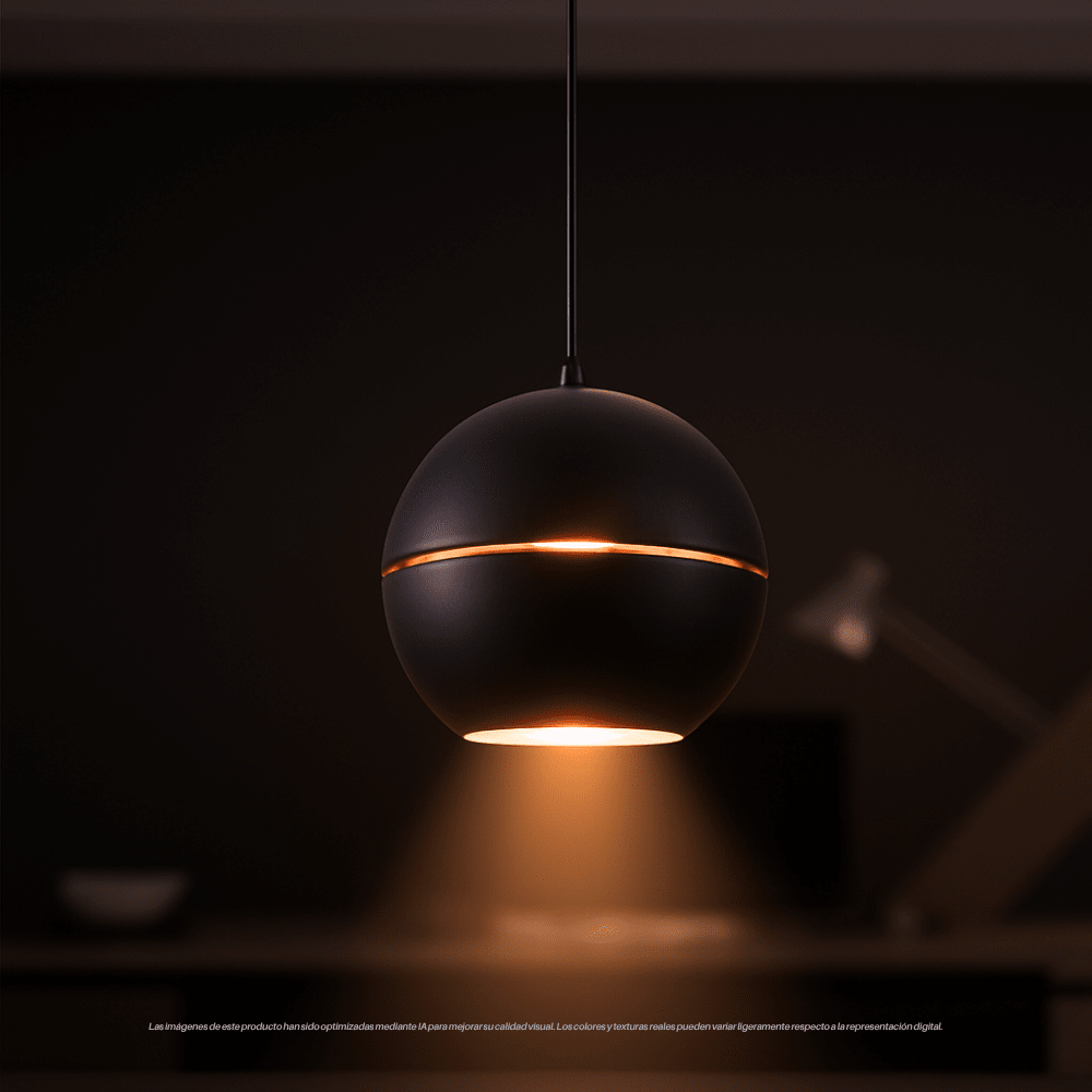 LAMPARA COLGAR ESFERA NEGRA 1XE272