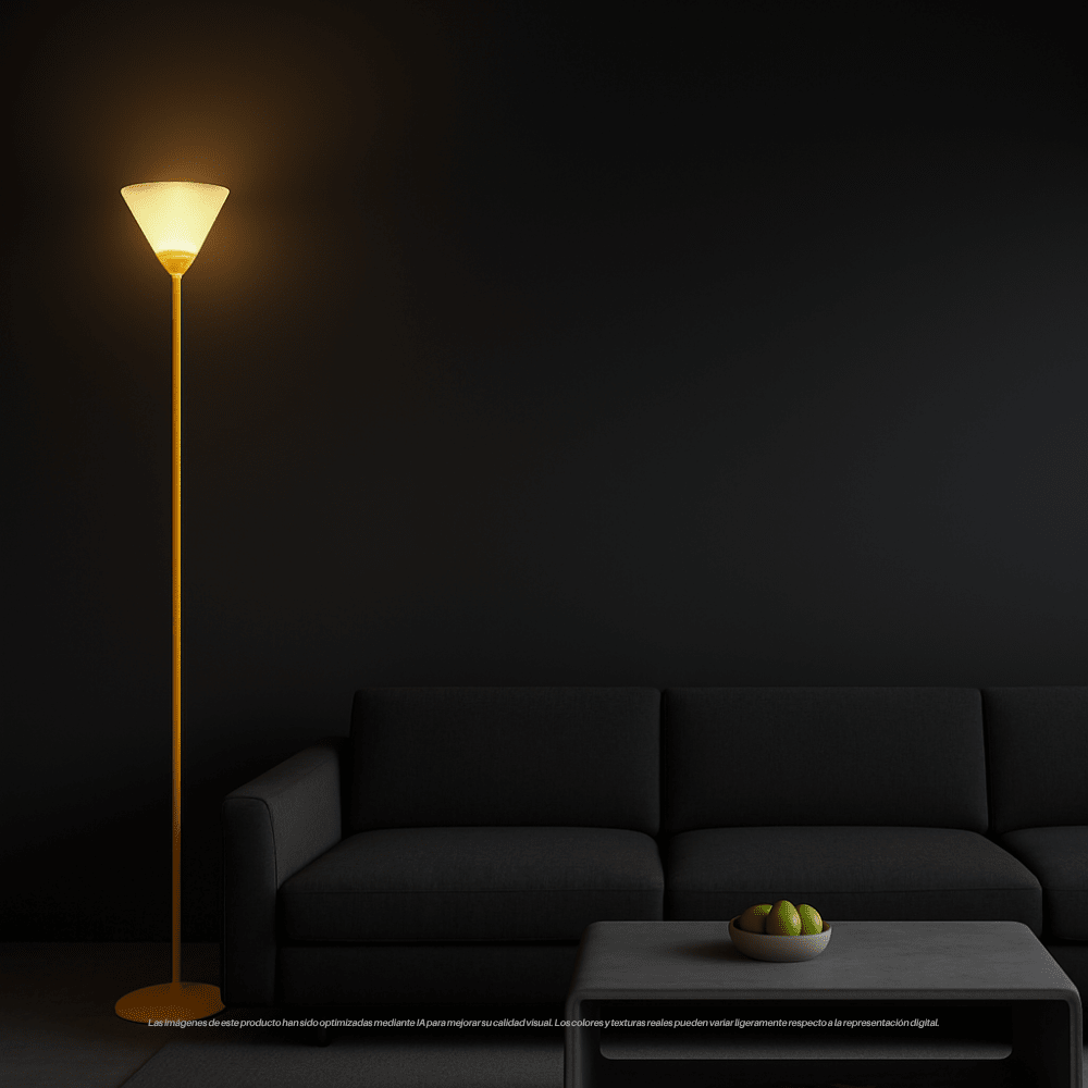 LAMP. PIE ANTORCHA E27 MAX 60W MOSTAZA/BLANCO S/A2