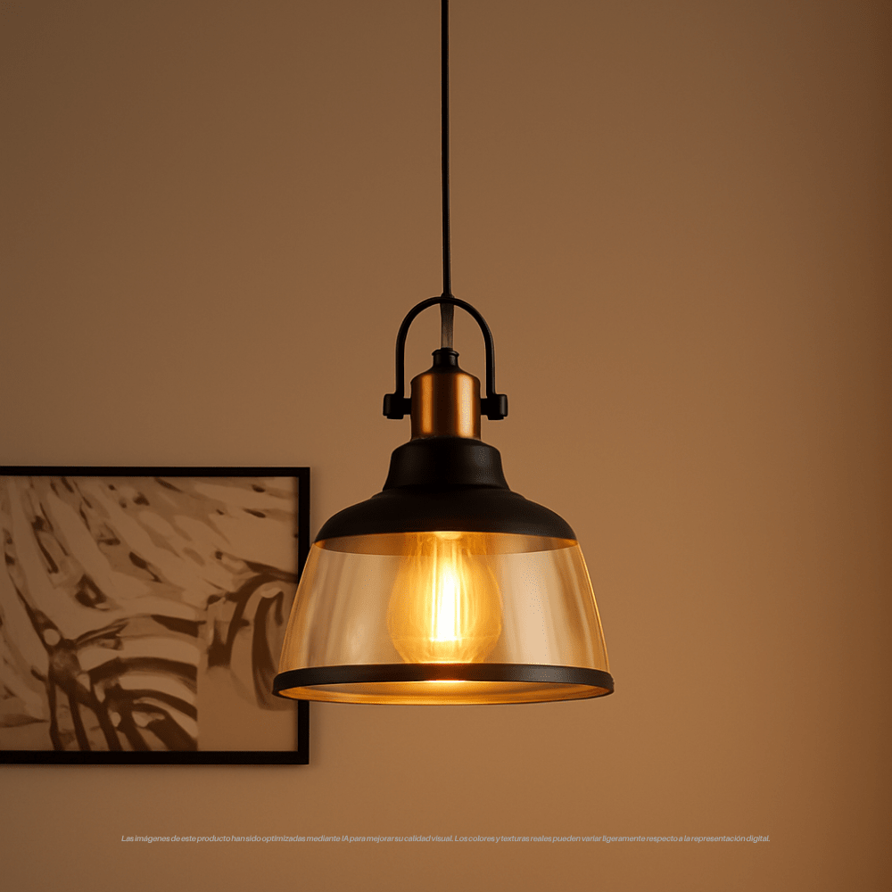 LAMPARA COLGANTE BRONCE NEGRO E272